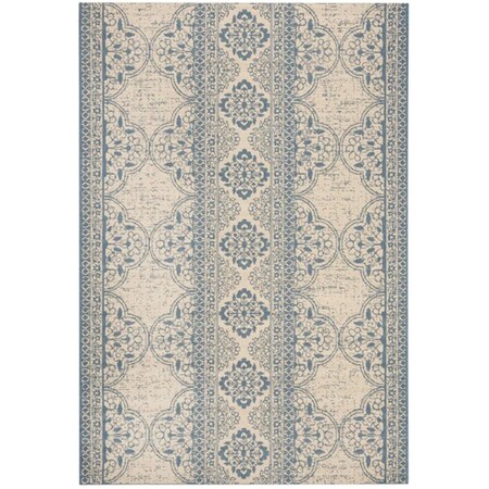 Safavieh 5 ft. 1 in. x 7 ft. 6 in. Rectangle Linden 100 Contemporary Area Rug - Blue & Creme LND174M-5